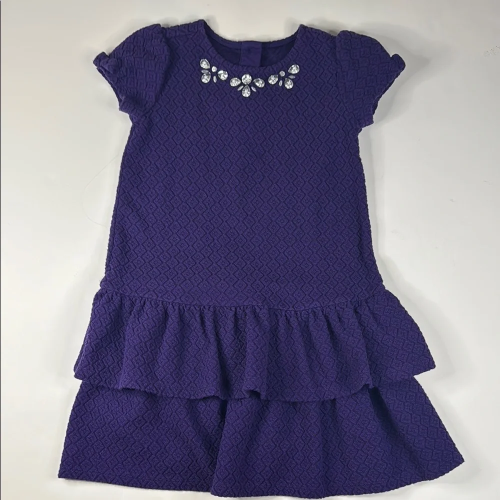 Gymboree Toddler Girls' Purple Embellished Dress with Flutter Cap Sleeves